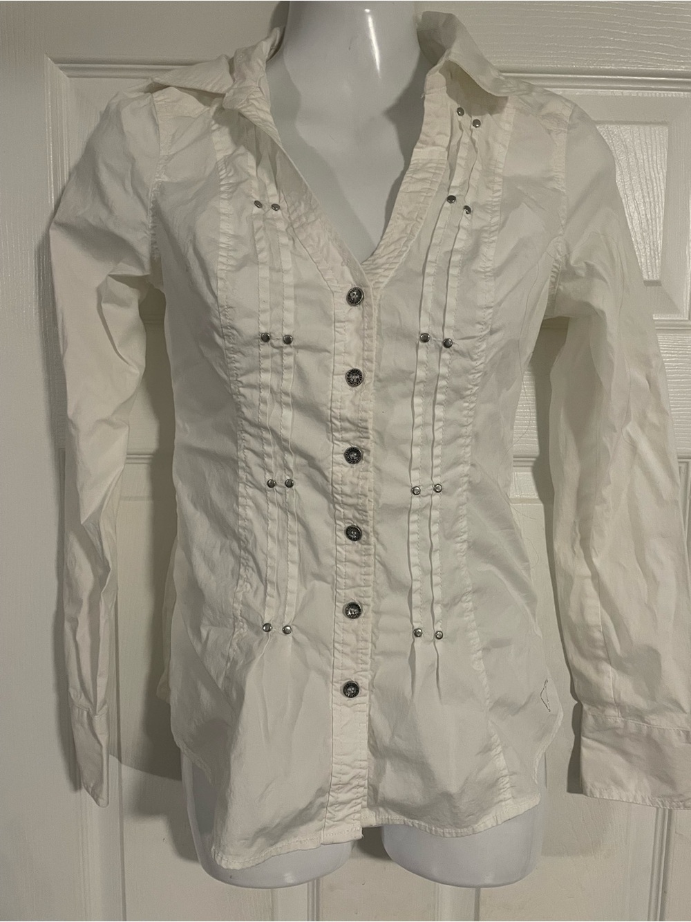 Vintage Guess Fitted Button Down Shirt Size XS